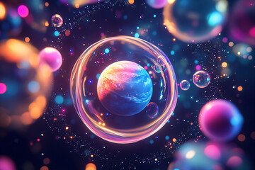 Poster - Planet in a Bubble.