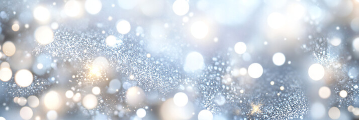 Wall Mural - Silver Glitter Bokeh.