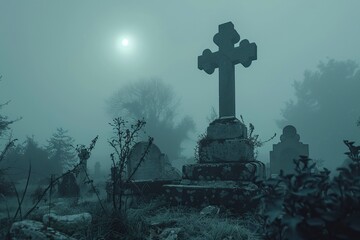 Wall Mural - Graveyard Fog