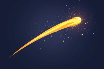Wall Mural - Magical golden comet streaking starry night sky