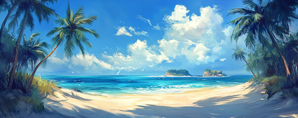 Canvas Print - Tropical Beach Paradise.