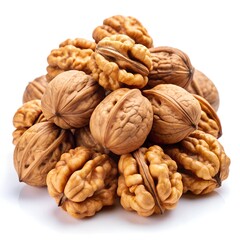 Wall Mural - Delicious walnuts, isolated on white background