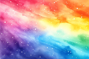 Wall Mural - Rainbow Watercolor Background.