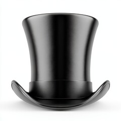 Poster - A black top hat on a white background with no people, AI