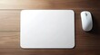 © YONG - A white mouse pad mockup on an office desk