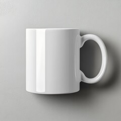 Wall Mural - A white mug on a gray surface with no handle, AI