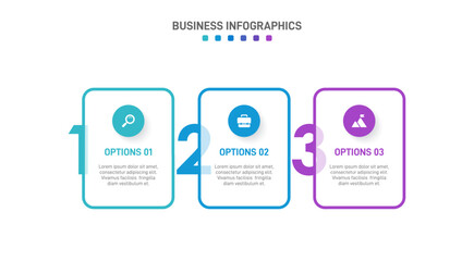 Wall Mural - Horizontal progress bar featuring 3 arrow-shaped elements, symbolizing three six stages of business strategy and progression. Clean timeline infographic design template. Vector for presentation