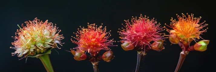 Poster - Scadoxus multiflorus Bulbous Plant with Vibrant Flowers Commonly Known as Blood Lily, Fireball Lily, and Poison Root