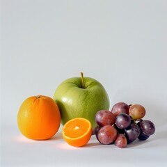 simple still life photo of fruit on white backgroun, generative ai