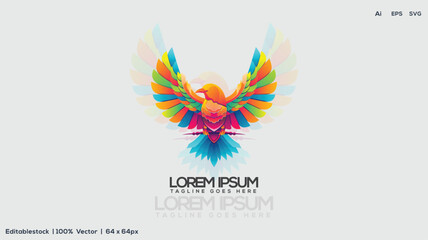 Wall Mural - eagle geometry modern and gradient logo