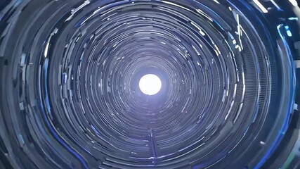 Wall Mural - Discover a futuristic tunnel with glowing lights and metallic structures