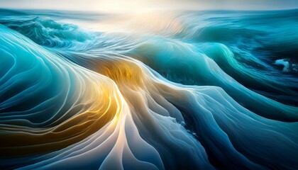 Wall Mural - seawater flow patterns under light exposure in abstract setting