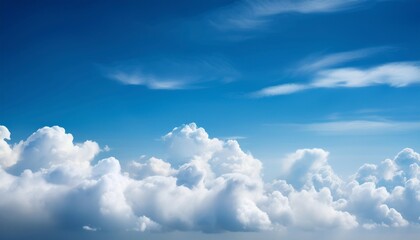 Wall Mural - blue sky background with foggy clouds