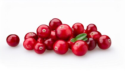 Wall Mural - cranberries on a white isolated background close up