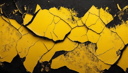 Wall Mural - black and yellow grunge abstract texture background banner