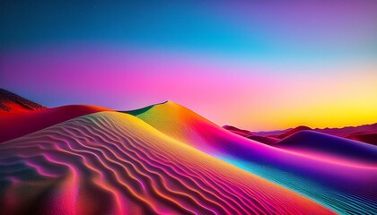 Wall Mural - ethereal neoncolored dunes in a psychedelic mirage