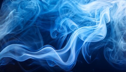 Canvas Print - beautiful vivid blue smoke fog or flow background