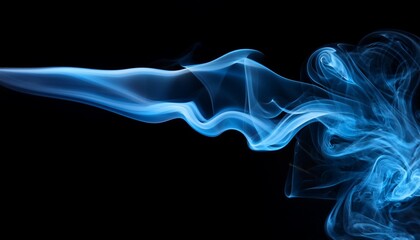 Canvas Print - blue smoke on black