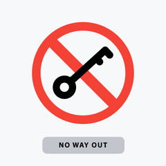 Wall Mural - An abstract sign of No Way Out. Isolated Vector illustration