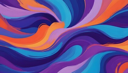 Wall Mural - vibrant swirling abstract pattern with shades of blue, purple, orange and pink