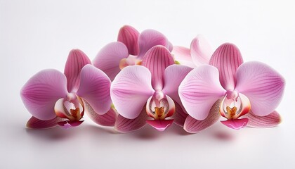 pink beautiful orchid on white background