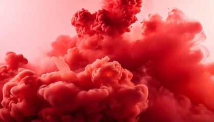 Wall Mural - a red cloud of smoke with a red background