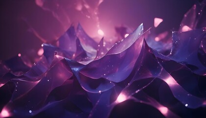 Wall Mural - Glowing purple and pink abstract geometric shapes with sparkling lights