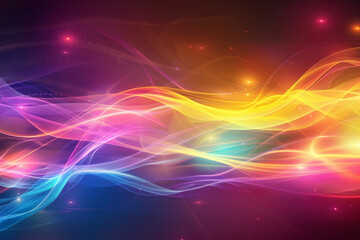 Wall Mural - A colorful wave of light with a purple and blue section