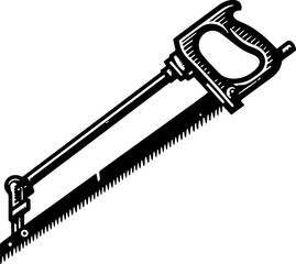 Hacksaw Tool Silhouette Vector Template