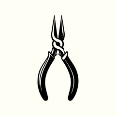 Sticker - Pliers Tool Silhouette Vector Template