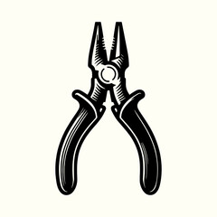 Wall Mural - Pliers Tool Silhouette Vector Template