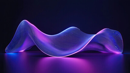 Wall Mural - Abstract Glowing Waves in Ultraviolet Spectrum, Vibrant Background with Dynamic Light Effects, Modern Digital Art, Futuristic Design, Colorful Wave Patterns, High-Contrast Visuals