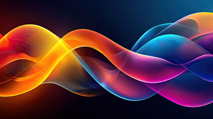 Wall Mural - Abstract Glowing Waves in Ultraviolet Spectrum, Vibrant Background with Dynamic Light Effects, Modern Digital Art, Futuristic Design, Colorful Wave Patterns, High-Contrast Visuals