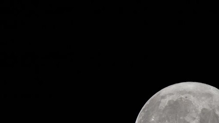 Wall Mural - full moon against a black night sky. close-up of the full moon illuminated against a pitch-black nig