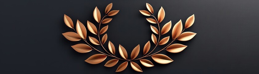 Laurel wreath encircling text No1, 3D illustration