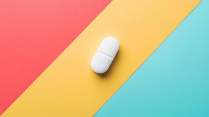 Wall Mural - Medical prescription pill on colorful background for treatment provided by doctor