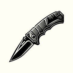 Canvas Print - Utility Knife Tool Silhouette Vector Template