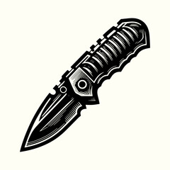 Sticker - Utility Knife Tool Silhouette Vector Template