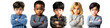 © MonkaLemonka - gang of pissed off kids only; group of angry diverse 6 - 8 year old children with crossed arms isolated on white background;