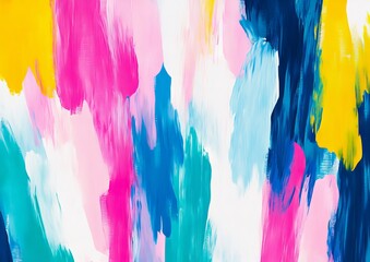 Wall Mural - A painting of bright colors on a white background