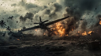 `Warplane in a Destructive Battle`
