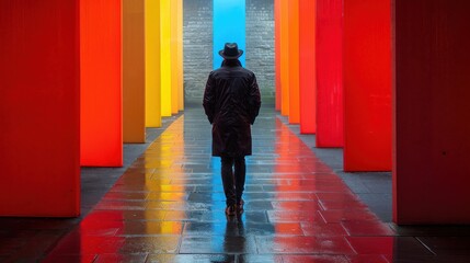 Canvas Print - Walk Through Colorful Corridor