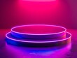 © VISUAL BACKGROUND - A pink and blue neon light on a pink and purple background