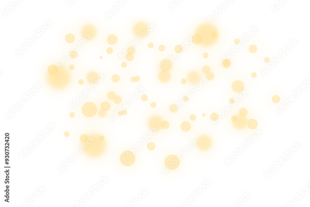 Glowing gold bokeh light effect on transparent background. Elegant ...