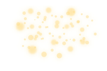 Wall Mural - glowing gold bokeh light effect on transparent background. elegant holiday design elements. bokeh li