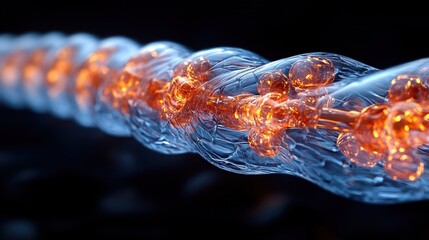 Abstract 3D Render of a Glowing Chain