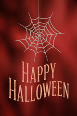 Wall Mural - happy halloween text with plain red background poster