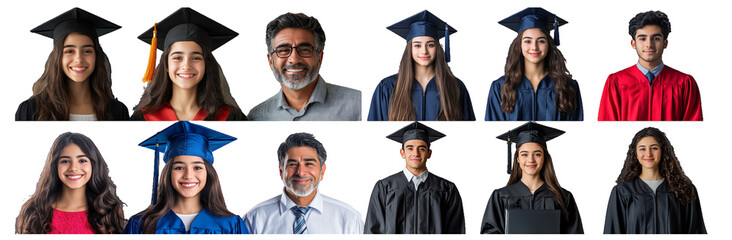 A group of graduates celebrating their achievements with smiles and pride. image captures joyful atmosphere of graduation. 