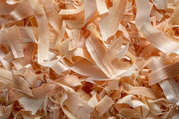 Wall Mural - Wood shavings in a close-up shot