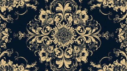 Wall Mural - Abstract background with damask and arabesque.